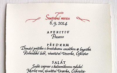 svatební menu